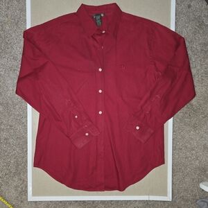 Lauren Ralph Lauren Women's Red Button-Down Shirt